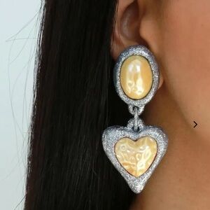 Julietta Night Fever Earrings, Silver Glitter